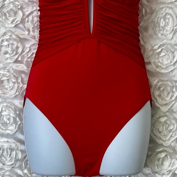 Bleu Rod Beattie | Ruched Red One Piece Swimsuit - Picture 3 of 12